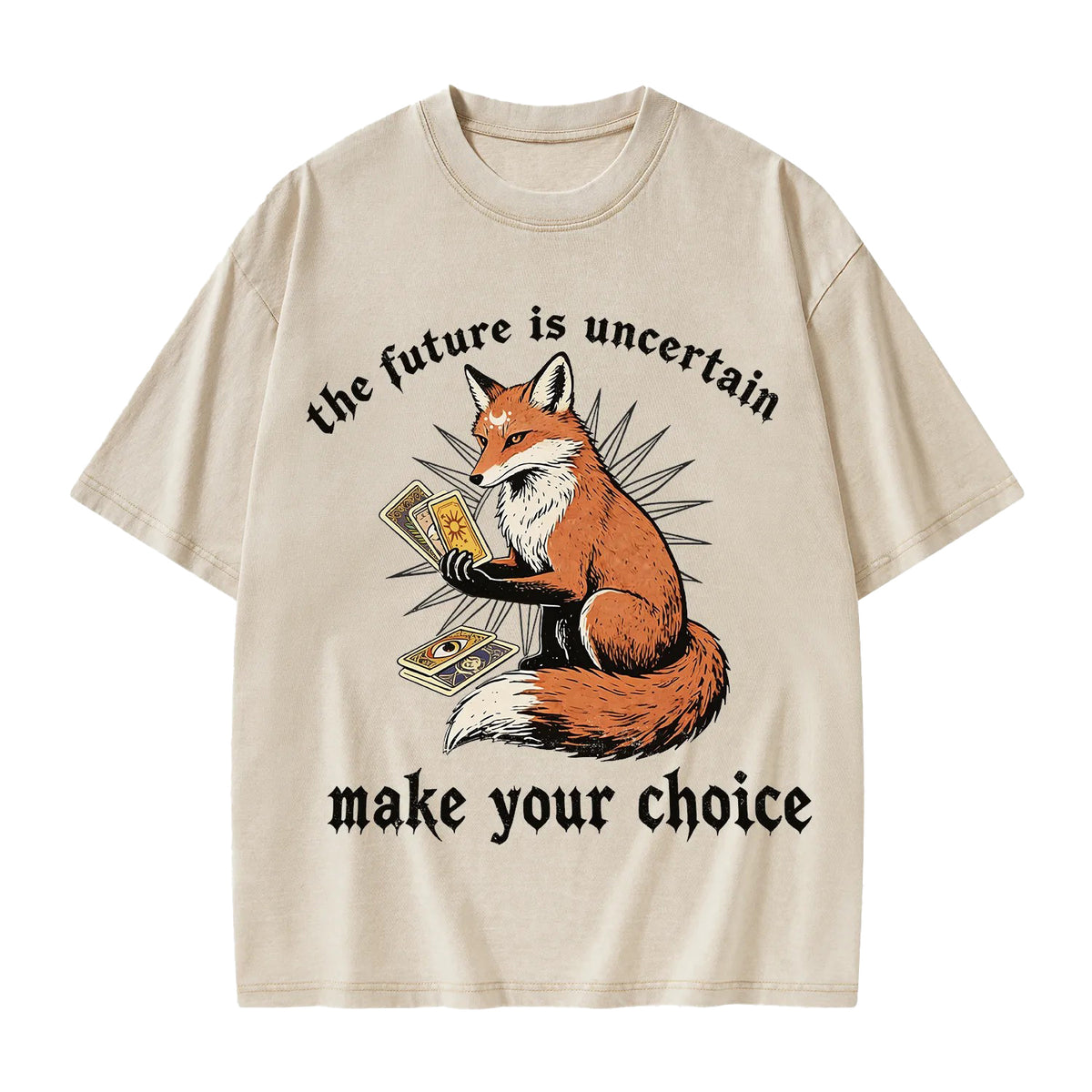 Unisex The Future Is Uncertain make Your Choice Printed Washed Tee
