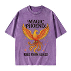 Unisex Magic Phoenix Rise From Ashes Printed Washed Tee