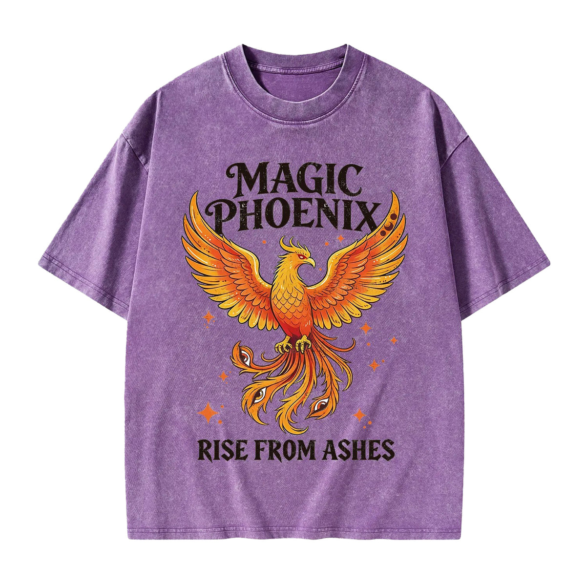 Unisex Magic Phoenix Rise From Ashes Printed Washed Tee