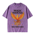 Unisex Magic Phoenix Rise From Ashes Printed Washed Tee