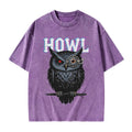 Unisex Howl Owl Printed Washed Tee