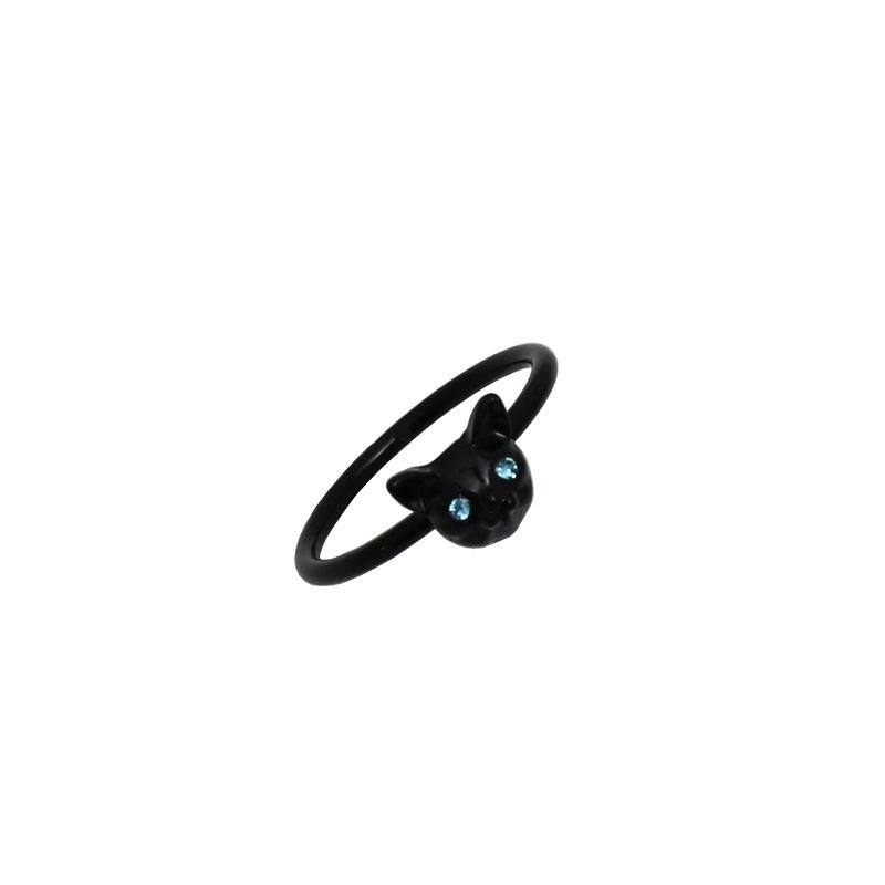 Black kitten ring
