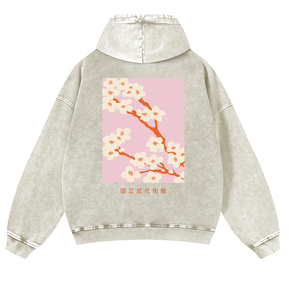 Sakura Vintage Washed Cotton Back Art Hoodie