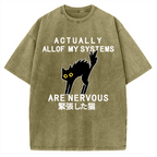 Nervous Cat Vintage Washed T-shirt