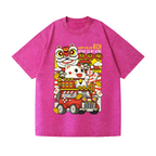 Lucky Cat Vintage Wash Japanese Design T-Shirt