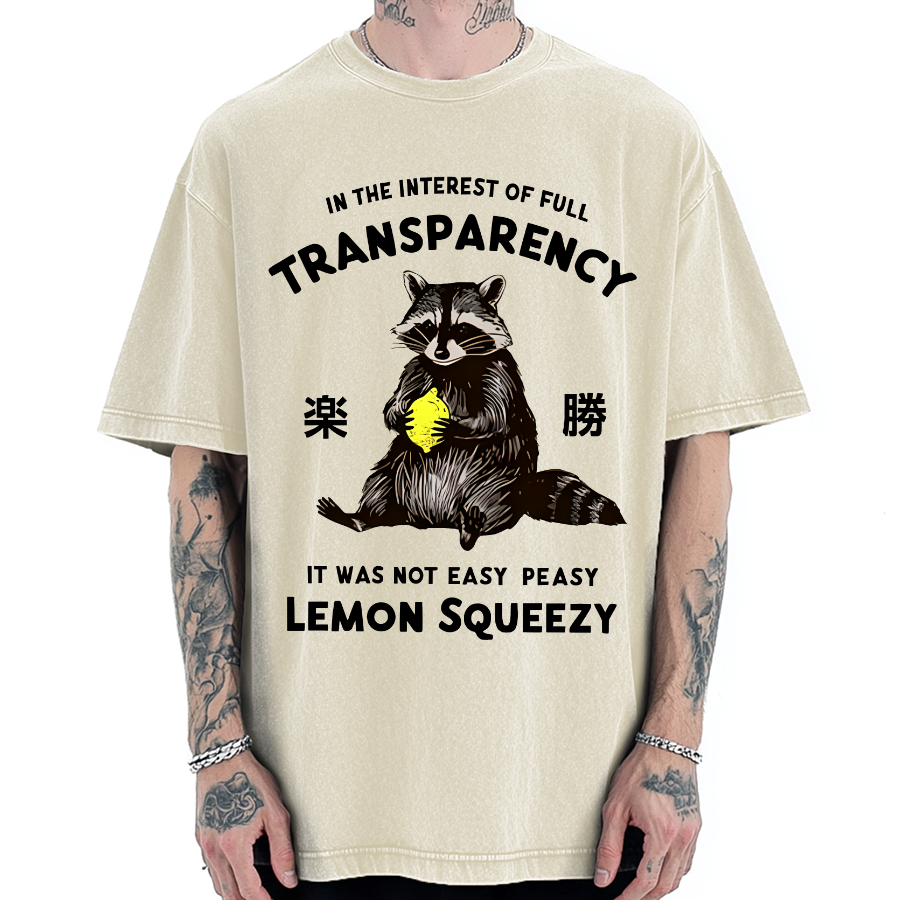 Raccoon Holding A Lemon Vintage Washed T-shirt