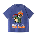 Frog Ramen Vintage Wash Japanese Design T-Shirt