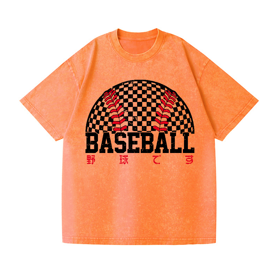 Baseball Vintage Wash Japanese Design T-Shirt