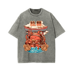 Ramen Octopus Vintage Wash Japanese Design T-Shirt