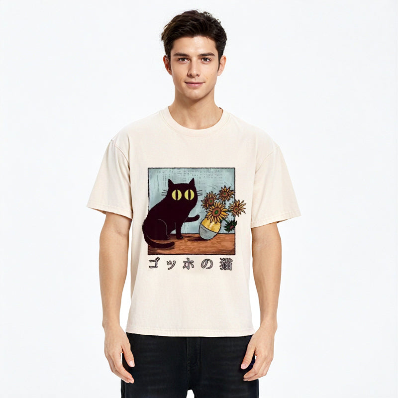 Van Gogh's Cat Washed T-Shirt