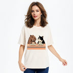 Capybara And Cat Talk Washed T-Shirt