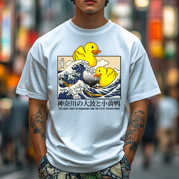 Great Wave Kanagawa Duck Japanese Style Classic Tee