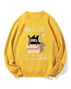 Ninja Cat Cotton Sweatshirt