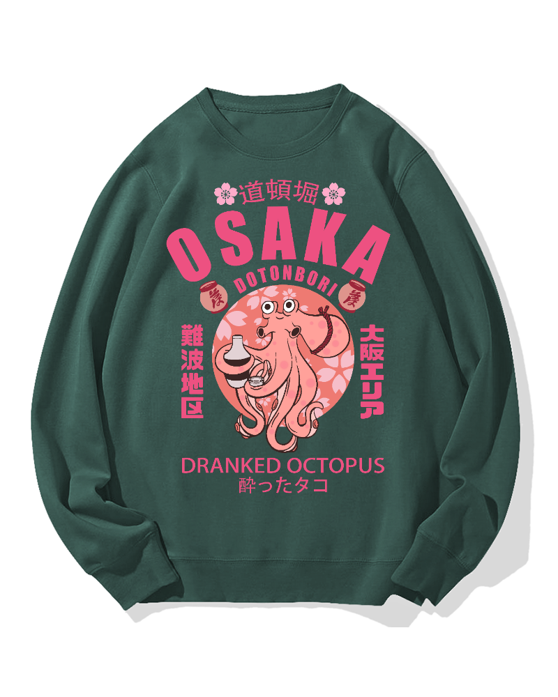 Osaka Sakura Octopus Cotton Sweatshirt