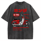 C70 Retro Motorcycle Vintage Washed T-shirt