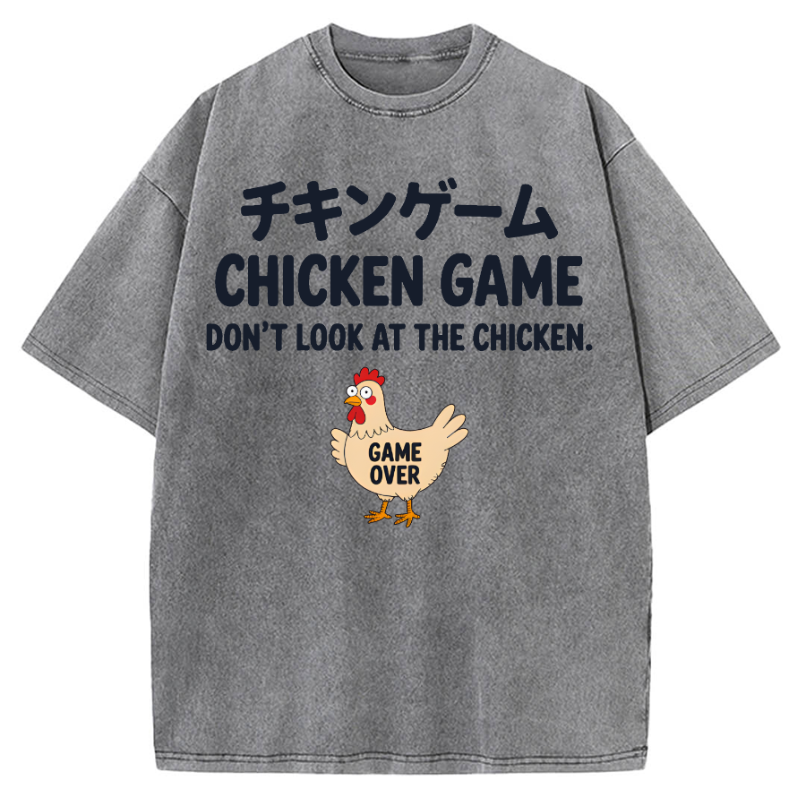 Chicken Game Funny Vintage Washed T-shirt