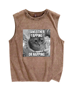 Yapping or Napping Vintage Distressed Washed Tank Top