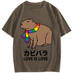 Capybara With Love Cotton casual T-shirt