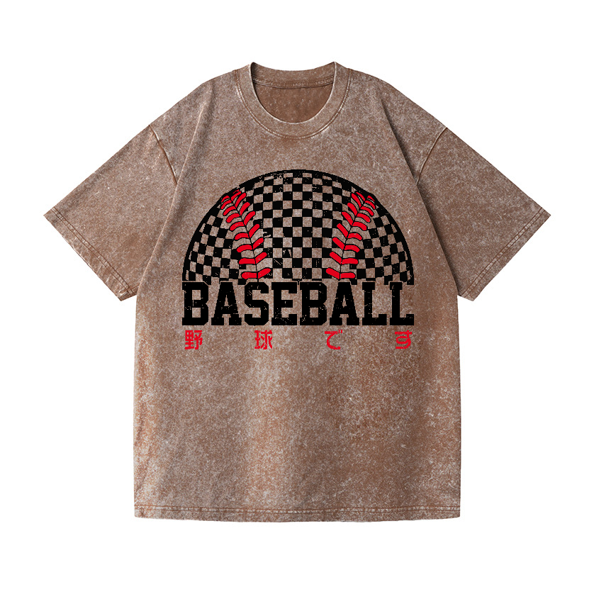 Baseball Vintage Wash Japanese Design T-Shirt