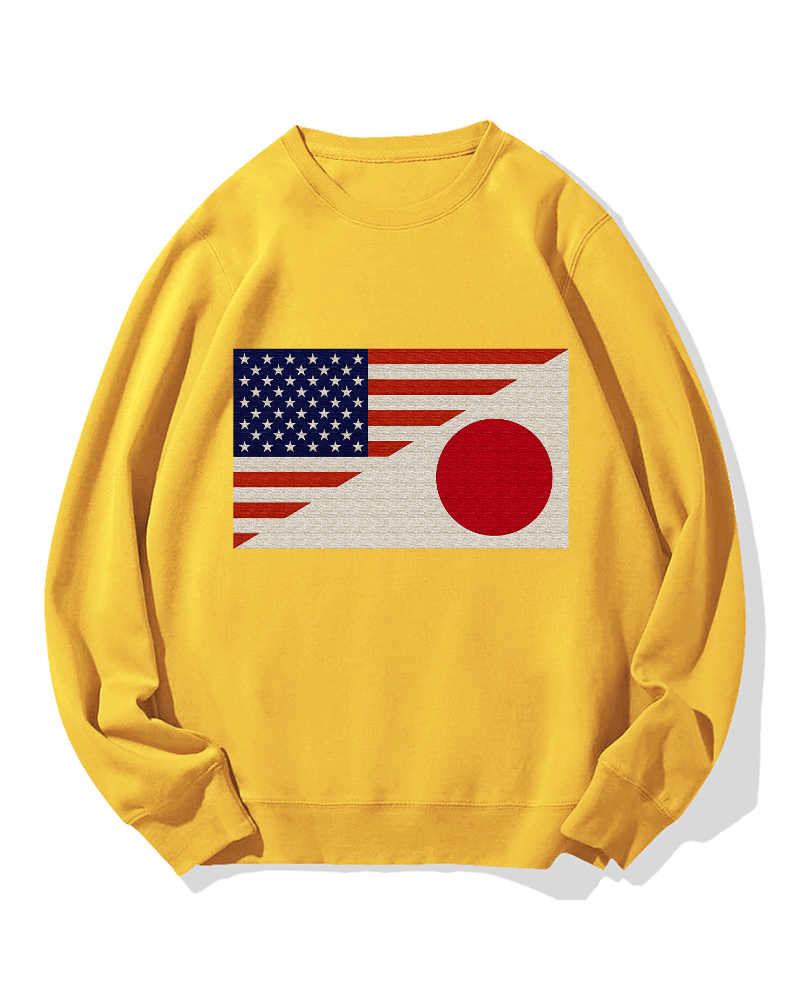 Japan-US Flag Cotton Sweatshirt