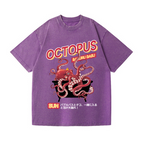 Bubble Bath Octopus Vintage Wash Japanese Design T-Shirt