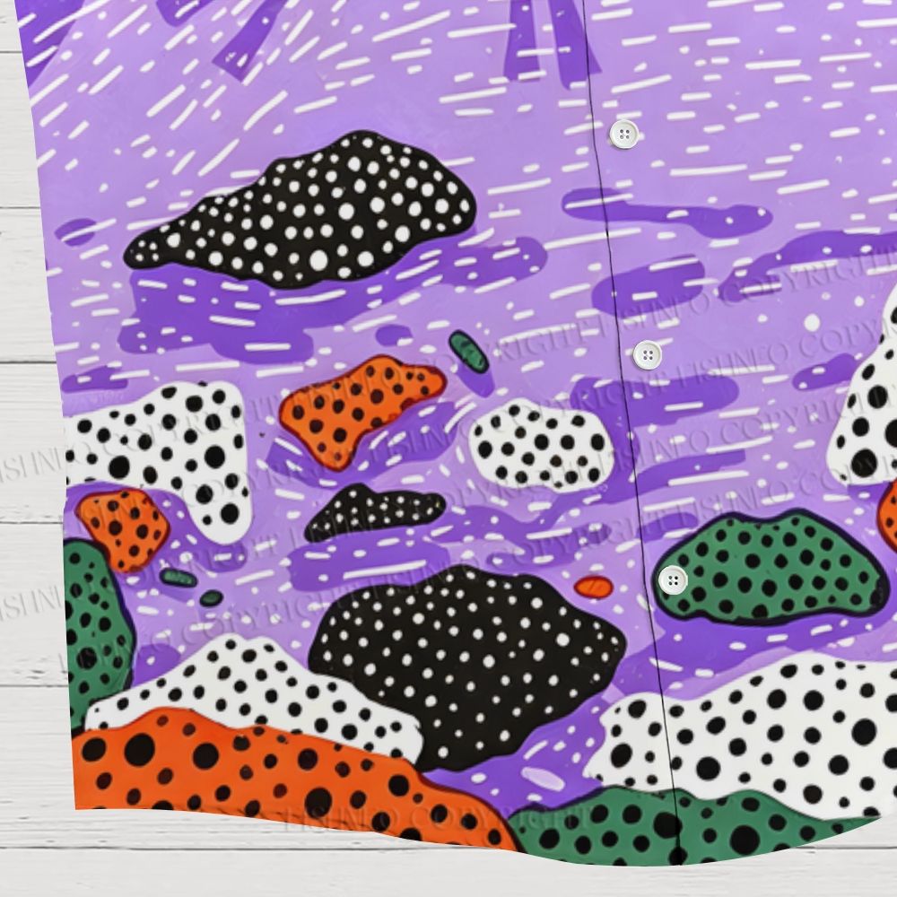 Romantic Seaside Polka Dot Hawaiian Shirt