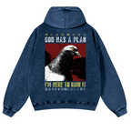 Pigeon Vintage Washed Cotton Back Art Hoodie