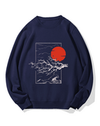 Japanese Sakura & hinomaru Cotton Sweatshirt