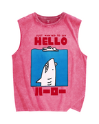 Hello Shark Vintage Distressed Washed Tank Top