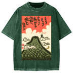 Cloud Japanese Style Painting Vintage Washed T-shirt