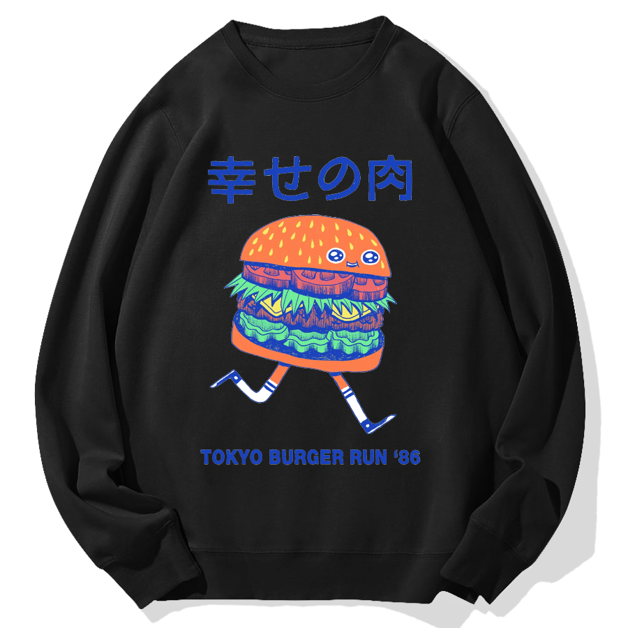 Happy Hamburger Geek Cotton Sweatshirt