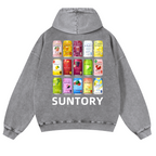 Suntory Vintage Washed Cotton Back Art Hoodie