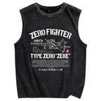 Japan Zero Fighter Vintage Distressed Washed Tank Top