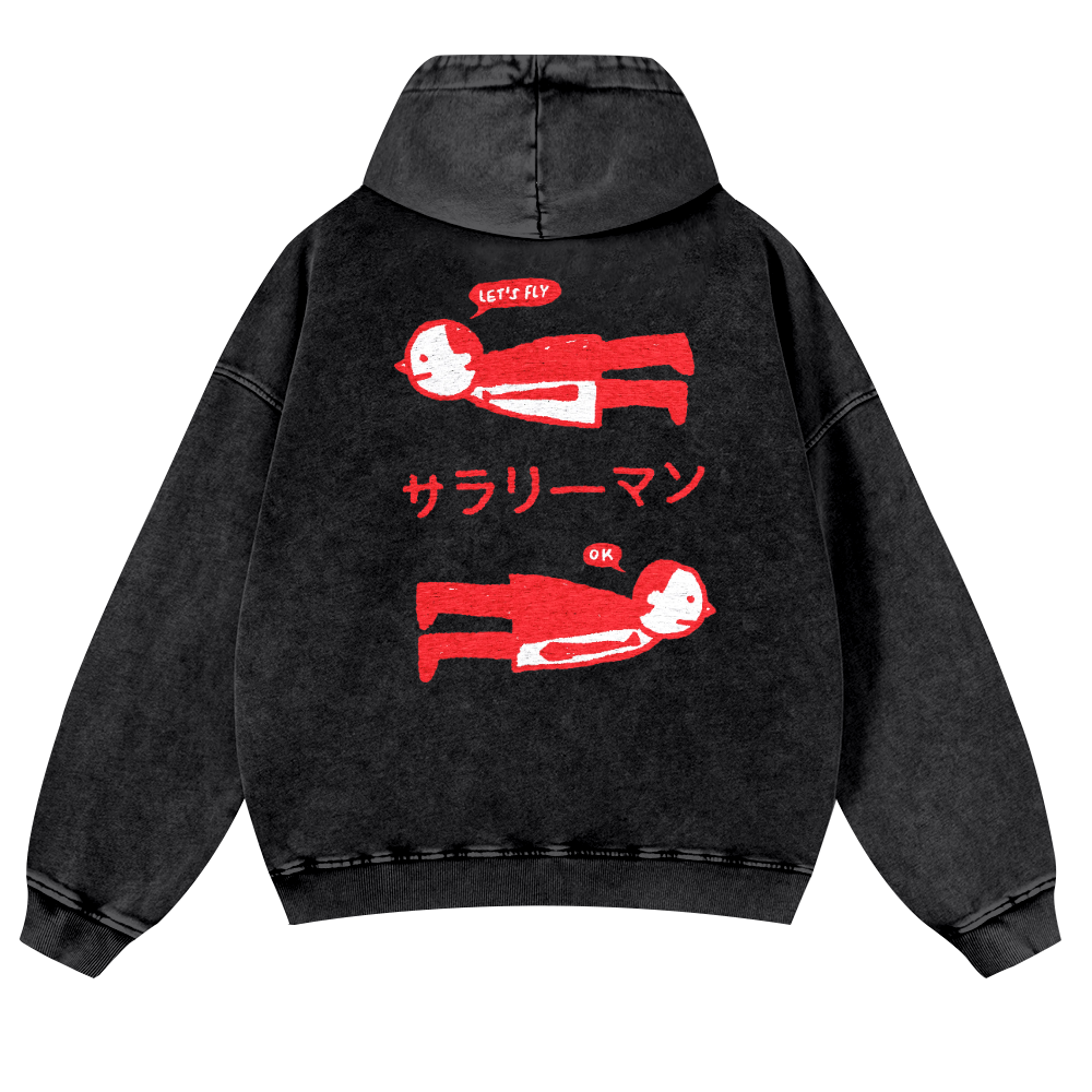 People Vintage Washed Cotton Back Art Hoodie