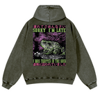 Frog's Void Excuse Vintage Washed Cotton Back Art Hoodie