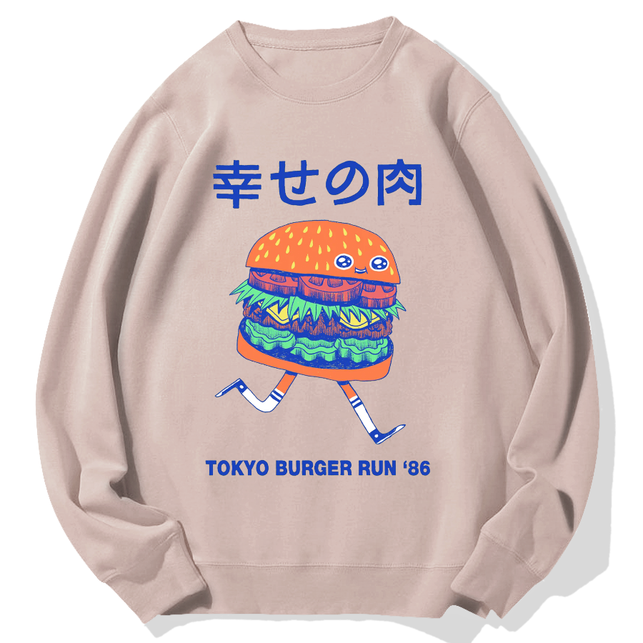 Happy Hamburger Geek Cotton Sweatshirt