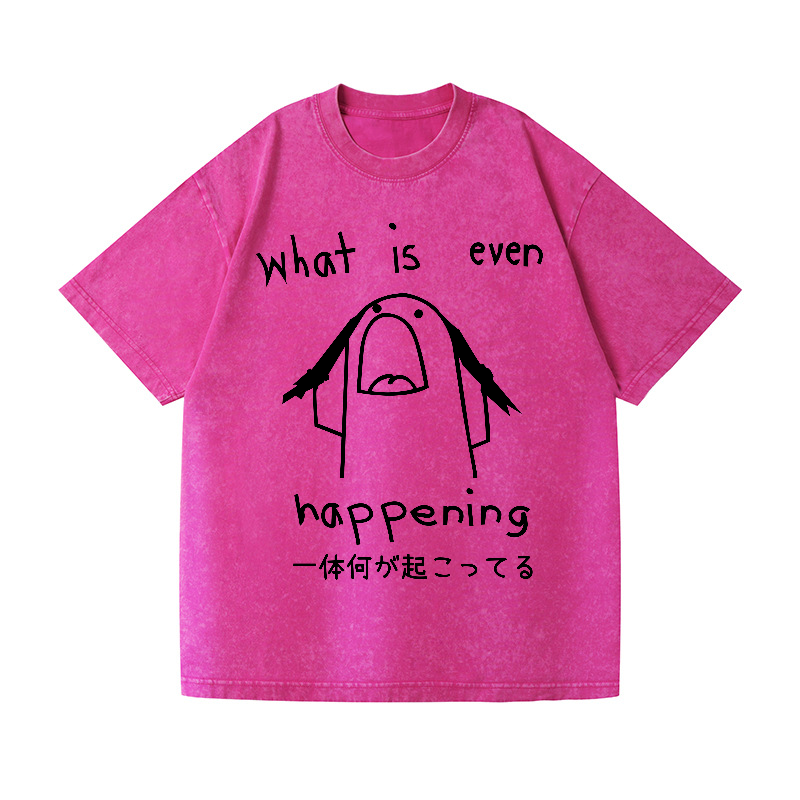 What Is Happening Vintage Wash Japanese Design T-Shirt