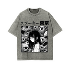 Horror manga Vintage Wash Japanese Design T-Shirt