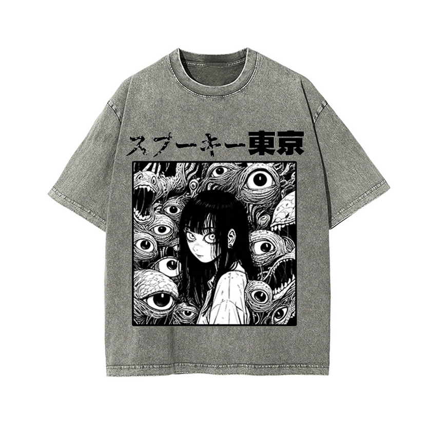 Horror manga Vintage Wash Japanese Design T-Shirt