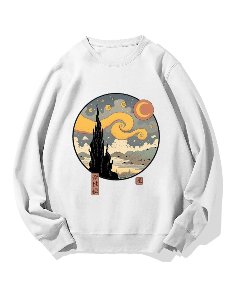 Ukiyo-e Painting Cotton Sweatshirt