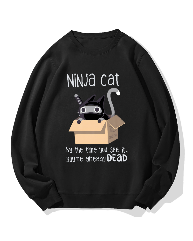 Ninja Cat Cotton Sweatshirt