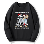 You are my treasure, Christmas wild raccoon Cotton Pullover Sweatshirt