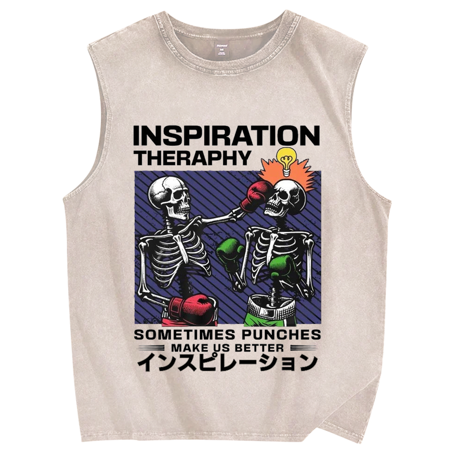 Inspiration Therapy Vintage Distressed Washed Tank Top