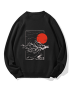 Japanese Sakura & hinomaru Cotton Sweatshirt