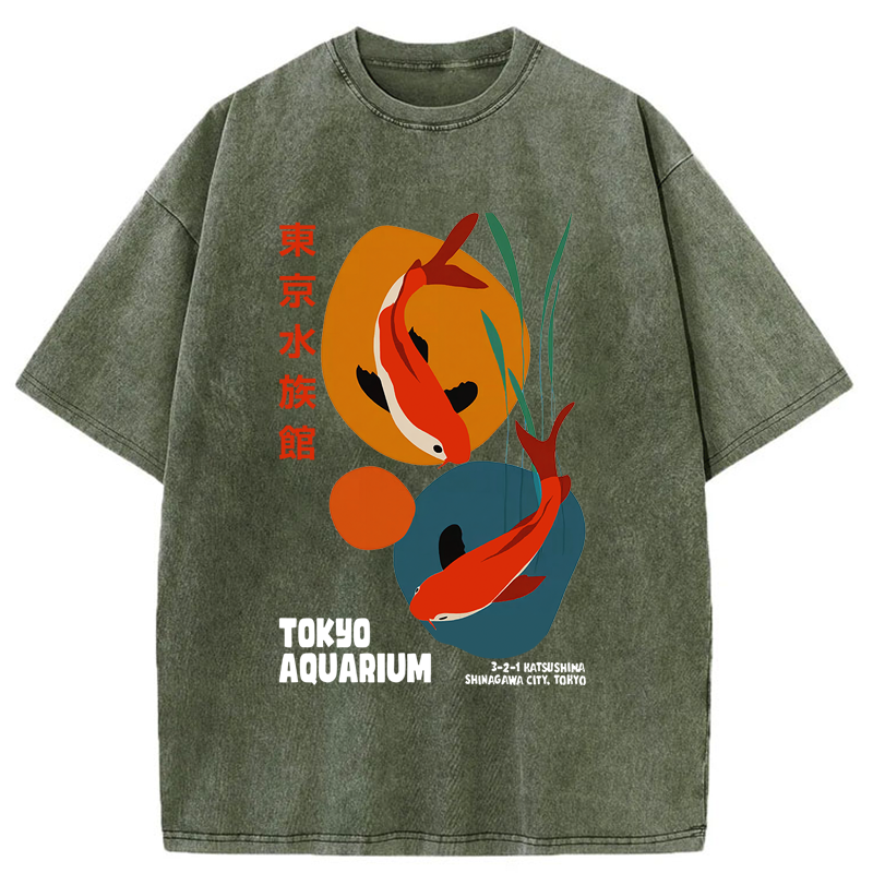 Unisex Tokyo Koi Dreams Washed T-Shirt
