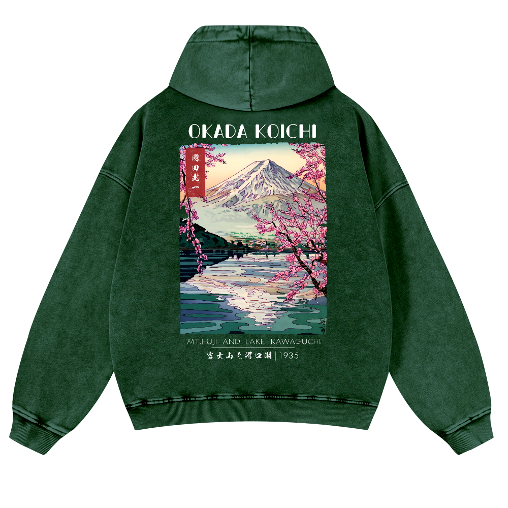 Okada Koichi Vintage Washed Cotton Back Art Hoodie