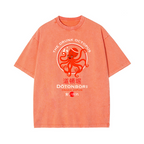 The Drunk Octopus Dotonbori Osaka Japan Vintage Wash Japanese Design T-Shirt