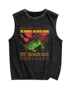 Japanese Frog Vintage Distressed Washed Tank Top
