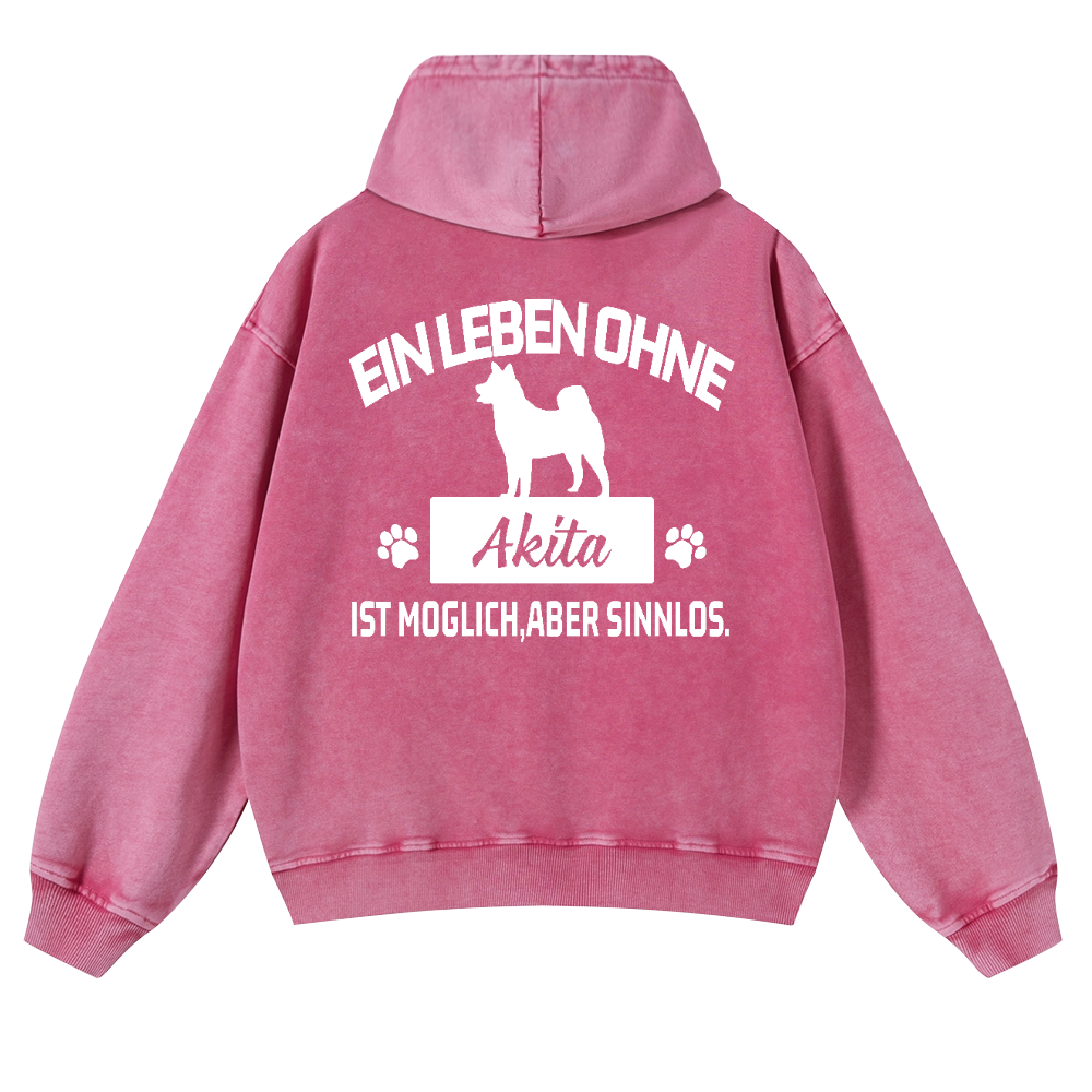 Akita Vintage Washed Cotton Back Art Hoodie