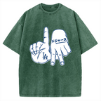 LA  Sign & Baseball Vintage Washed T-shirt